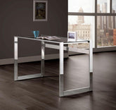 Coaster Hartford Glass Top Writing Desk Chrome Model 800746